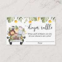 Cartas de rifa de pañales con el tema de la jungla