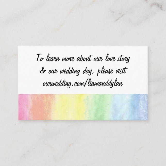 Tarjeta De Recepción Cartas de sitios web Boda "Arcoiris acuático" (Anverso)