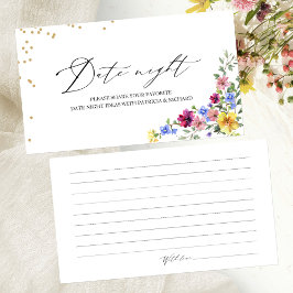 Tarjeta De Recepción Cartas nocturnas de Boho Wildflower Floral