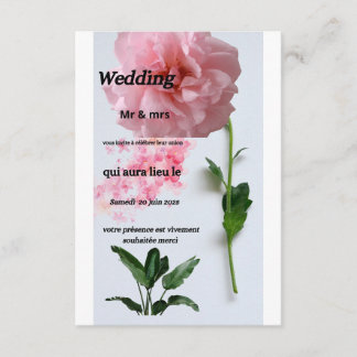 Tarjeta De Recepción Carte d'invitation mariage 