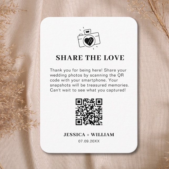 Tarjeta De Recepción Cartel QR de Comparte el Amor Mínimo (Subido por el creador)