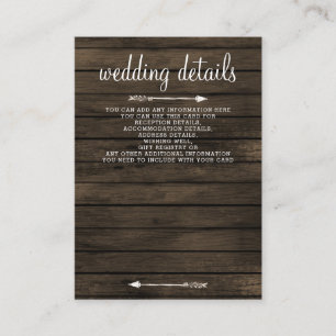 Tarjeta De Recepción cartón de boda rústico de madera granero