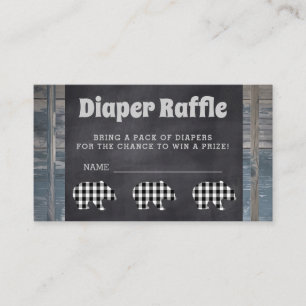 Tarjeta De Recepción Cartucho Rústico de pañal de madera Raffle Inserta