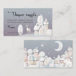 Tarjeta De Recepción Casa de nieve ducha de bebé rifa de pañales