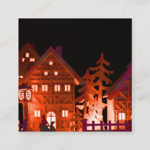 Tarjeta De Recepción Casas de Navidades iluminadas