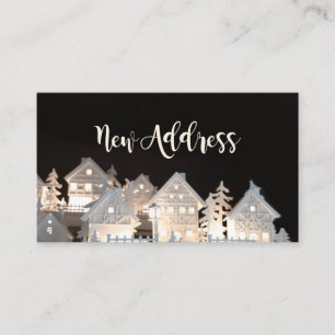Tarjeta De Recepción Casas iluminadas nueva dirección del navidad