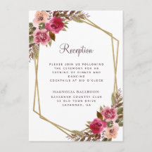 Cassis Morado Floral Dorado Frame Wedding Recepció