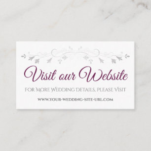 Tarjeta De Recepción Cassis Purple Elegant Wedding Visita Nuestro Sitio
