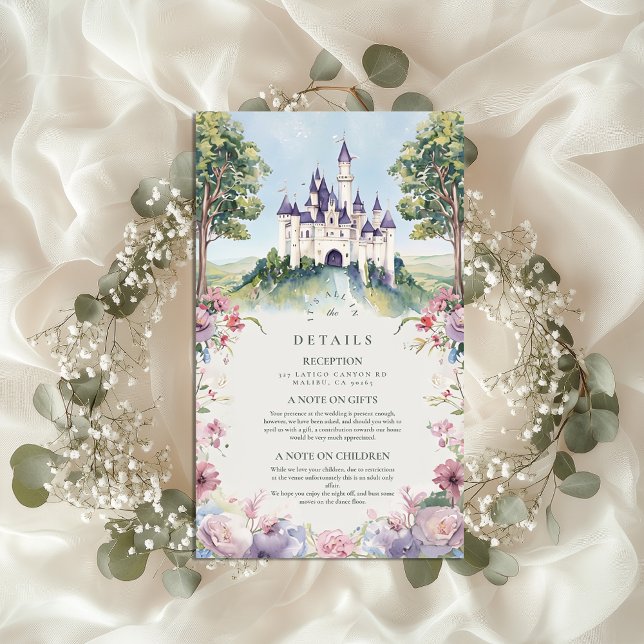 Tarjeta De Recepción Castlecore Fairytale Garden Wedding (Subido por el creador)
