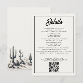 Tarjeta De Recepción Casual Cactus Boda