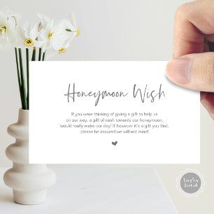 Tarjeta De Recepción Casual Elegance Boda Honeymoon Wish