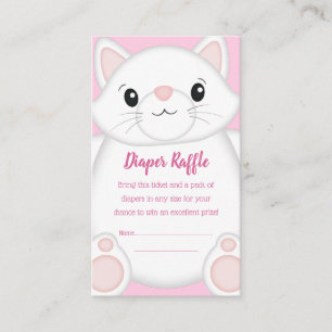 Tarjeta De Recepción Cat Baby Shower Kitty Pink