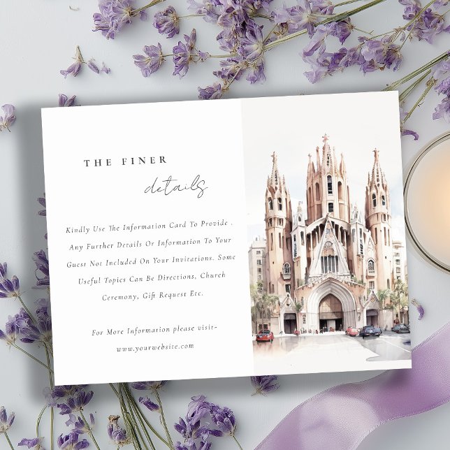 Tarjeta De Recepción Catedral de Barcelona España Bodas Detalles (Subido por el creador)