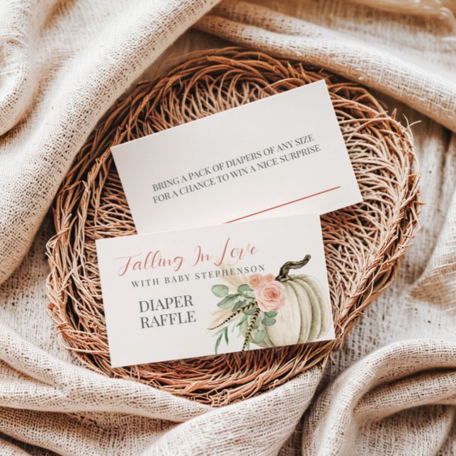 Tarjeta De Recepción Cayendo Enamorado De La Bebé Diaper Raffle De Otoñ (Subido por el creador)