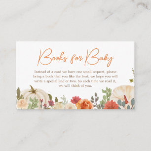 Tarjeta De Recepción Cayendo enamorados Libros de calabaza floral para