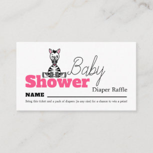 Tarjeta De Recepción Cebra Bebé, Baby Shower Diaper Raffle