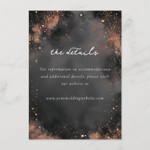 Tarjeta De Recepción Celebración Abstracta de Lujo en Negro y Dorado