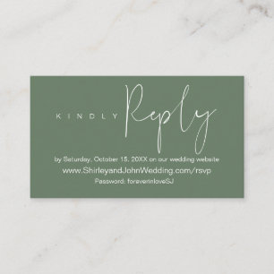 Tarjeta De Recepción Celebración de Bodas en línea RSVP, Minimalista mo