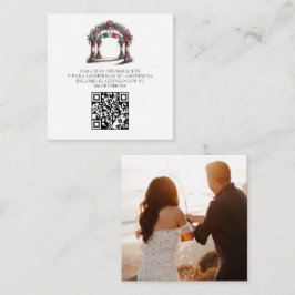 Tarjeta De Recepción Celebración de Bodas mexicanos Foto Código QR
