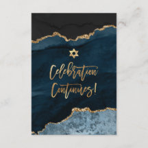 ¡✡ Celebración de Mitzvah! Azul agate acuarela