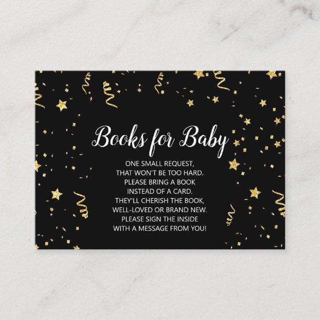 Tarjeta De Recepción Celebración de oro a pedido de libro negro (Anverso)