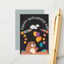 Tarjeta De Recepción Celebración del Día de la Marmota: ¿Sombra o Brill