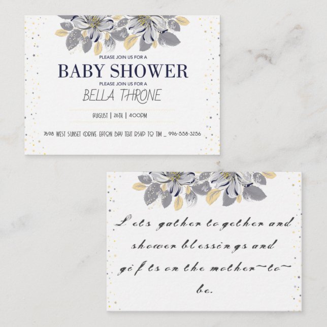 Tarjeta De Recepción ¡Celebrando la llegada de tu pequeño milagro! (Anverso / Reverso)