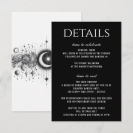 Tarjeta De Recepción Celestial blanco y negro