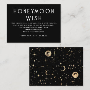 Tarjeta De Recepción Celestial Boda negro  de luna de miel Wish