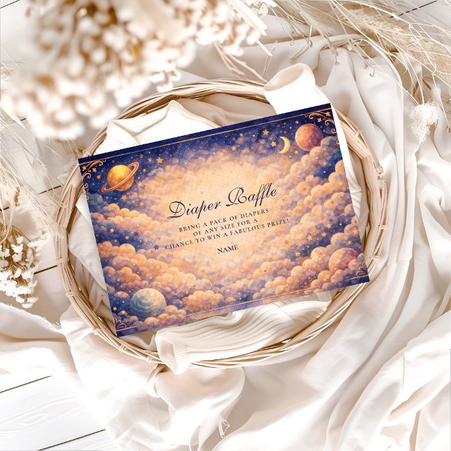 Tarjeta De Recepción Celestial Cloud Planets Diapper Raffle  (Subido por el creador)