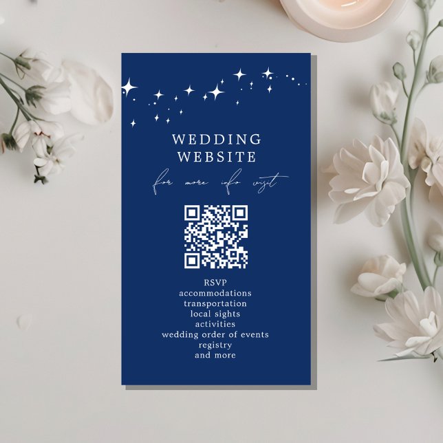 Tarjeta De Recepción Celestial Elegant Wedding QR Code Website Details (Subido por el creador)
