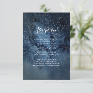 Tarjeta de recepción Celestial Night Sky Silver We