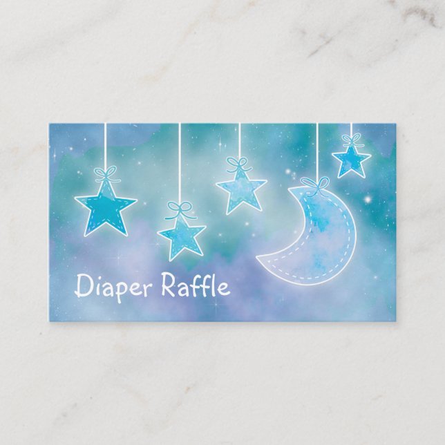 Tarjeta De Recepción Celestial Sky Galaxy Baby Shower Diaper Raffle (Anverso)