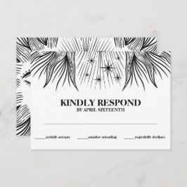 Tarjeta De Recepción Celestial Sol Luna Estrellas Boho Handfasting RSVP