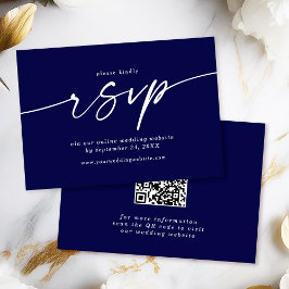 Tarjeta De Recepción Celine ・ Boda del sitio web RSVP con código QR
