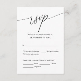 Tarjeta De Recepción Cena boda RSVP, opciones de comida