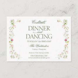 Tarjeta De Recepción Cena de cócteles Boda floral Dancing Rococo
