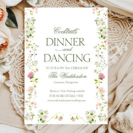 Tarjeta De Recepción Cena de cócteles Boda floral Dancing Rococo