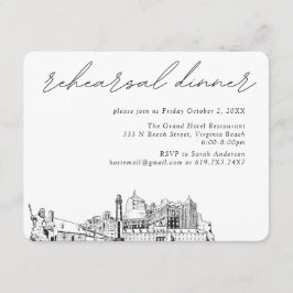 Tarjeta De Recepción Cena de ensayo elegante de la boda de Virginia Bea