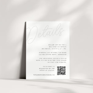 Tarjeta De Recepción Ceniza   Detalles de marca de agua de script todo 