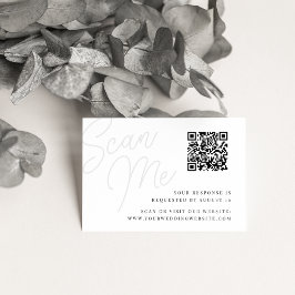 Tarjeta De Recepción Ceniza | Script Watermark QR Code RSVP