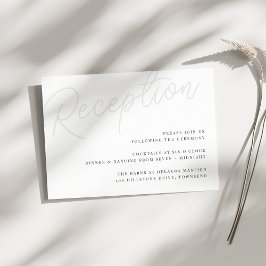 Tarjeta De Recepción Ceniza | Script Watermark Wedding Reception