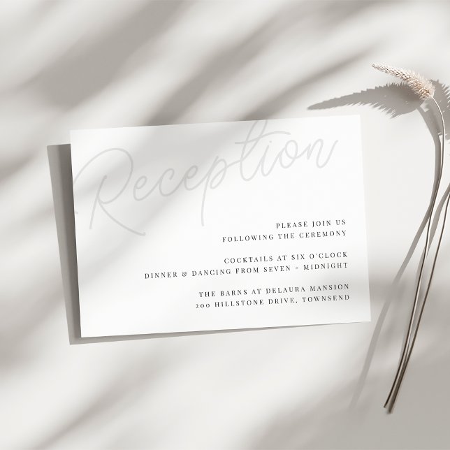 Tarjeta De Recepción Ceniza | Script Watermark Wedding Reception (Subido por el creador)