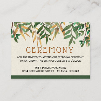 Tarjeta De Recepción Ceremonia de boda