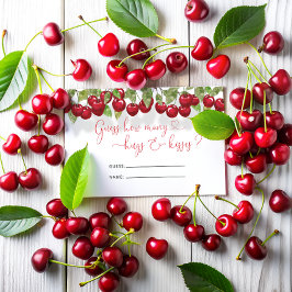 Tarjeta De Recepción Cereza cuántos abrazos y besos juegan de novia