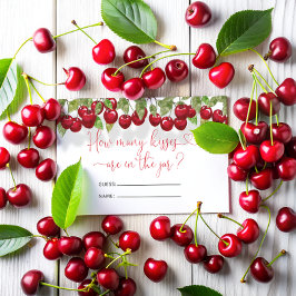 Tarjeta De Recepción Cereza cuántos besos de juego de novias