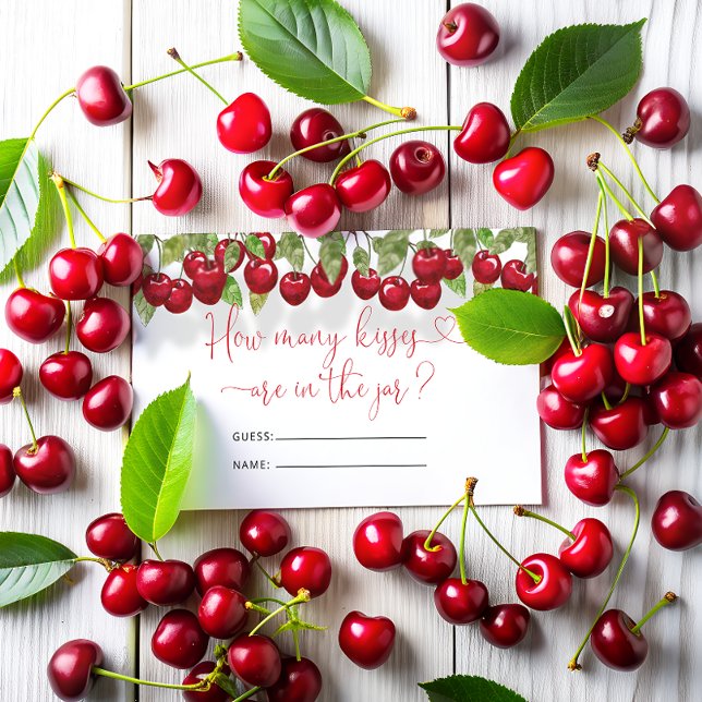 Tarjeta De Recepción Cereza cuántos besos de juego de novias (Subido por el creador)