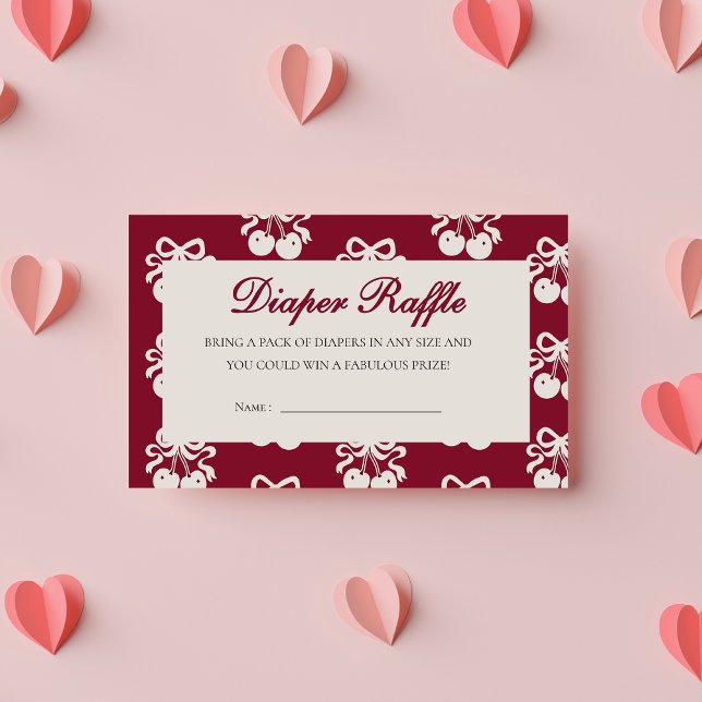 Tarjeta De Recepción Cerezo de Borgoña en la ducha del bebé Diaper Raff (Subido por el creador)