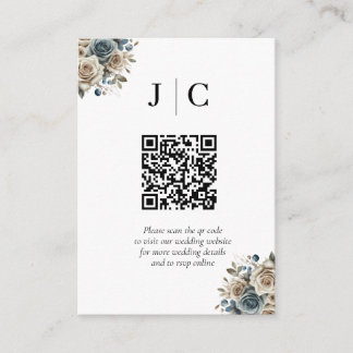 Tarjeta De Recepción Cerramiento de Código QR Minimalista de Pasto de P
