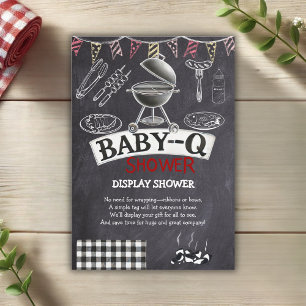 Tarjeta De Recepción Chalkboard Baby-Q Grill Baby Shower